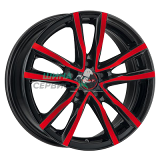 MAK 7x17/5x114,3 ET40 D76 Milano Black Red Face