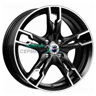 K&K 7x17/5x105 ET40 D56,6 Солар (КС875) Алмаз черный SK